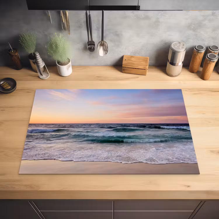 Pastelkleurige Zee bij Avondlicht Inductie beschermer vinyl 3mm klein -sfeer5