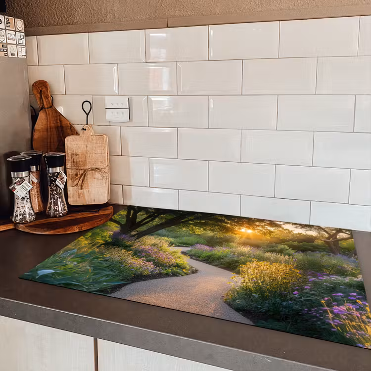 Pad - Bloemen - Park Inductie beschermer vinyl 3mm klein -sfeer3