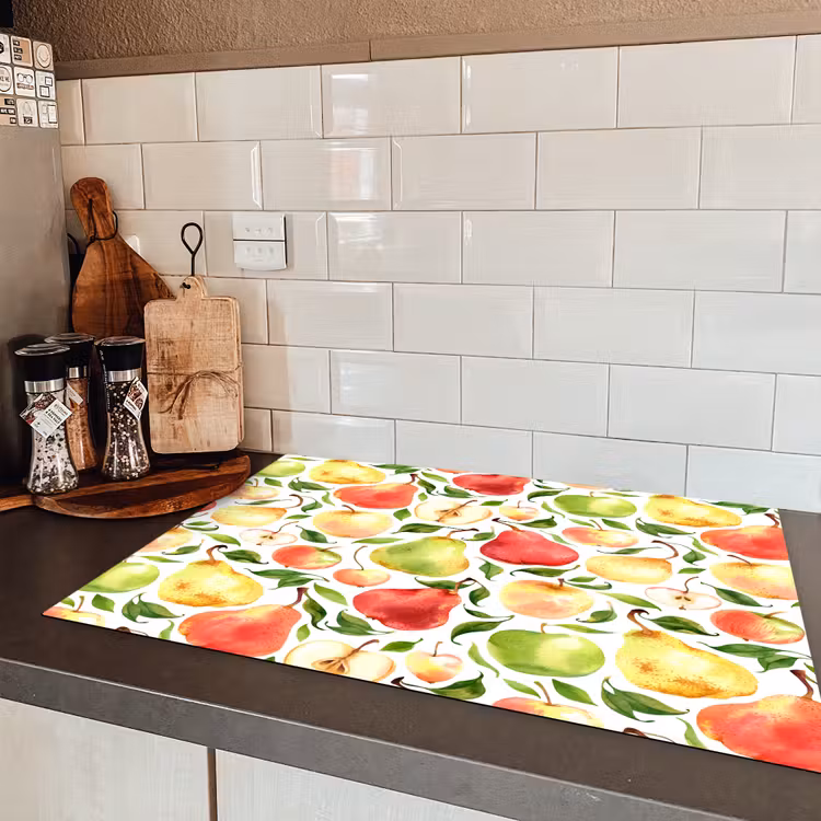 Patroon - Appels - Peren Inductie beschermer vinyl 3mm klein 276 -sfeer3