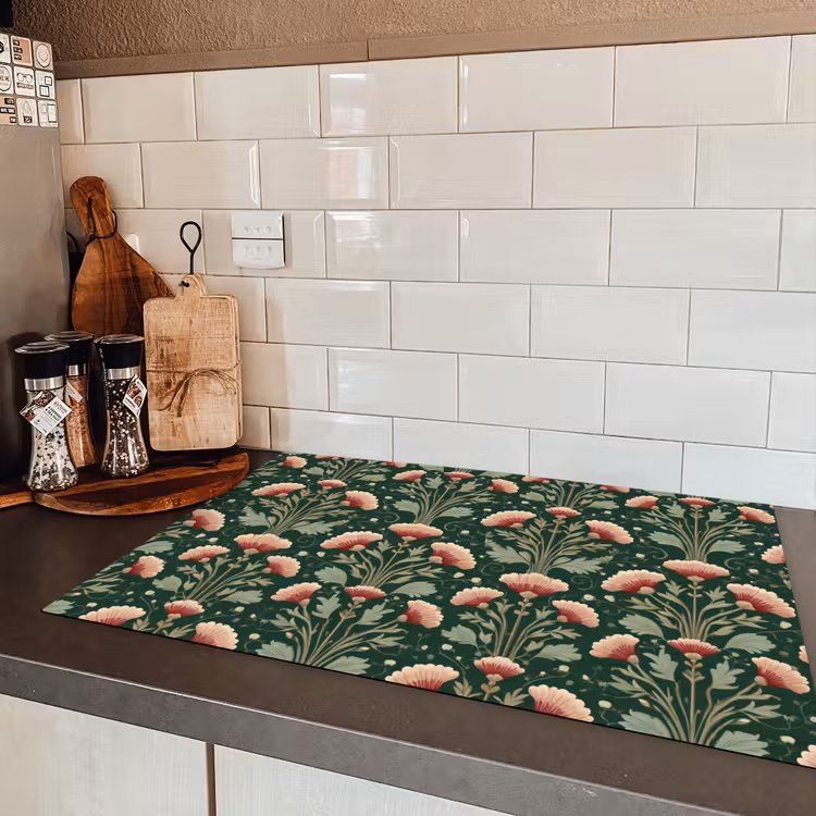 Patroon - Botanisch - Kleurrijk Inductie beschermer vinyl 3mm klein 276 -sfeer3