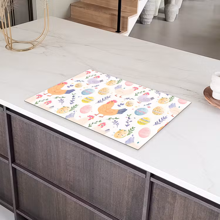 Patroon - Kip - Paaseieren Inductie beschermer vinyl 3mm klein -sfeer8
