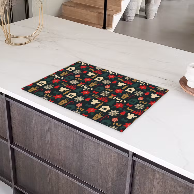 Patroon - Kerst - Symbolen Inductie beschermer vinyl 3mm klein 276 -sfeer8