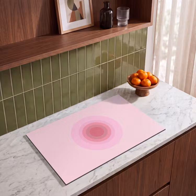 Patroon - Cirkels - Abstract - Roze - Modern Inductie beschermer vinyl 3mm klein -sfeer8