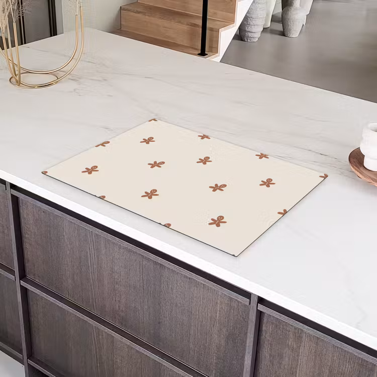 Patroon - Koekjes - Beige Inductie beschermer vinyl 3mm klein 276 -sfeer8