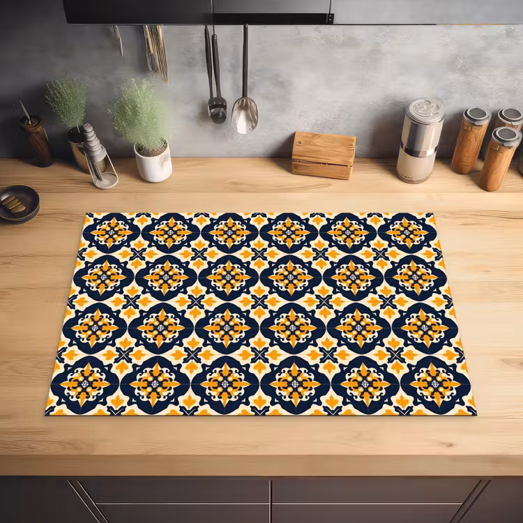 Patroon - Siertegel - Kleurrijk Inductie beschermer vinyl 3mm klein 276 -sfeer5