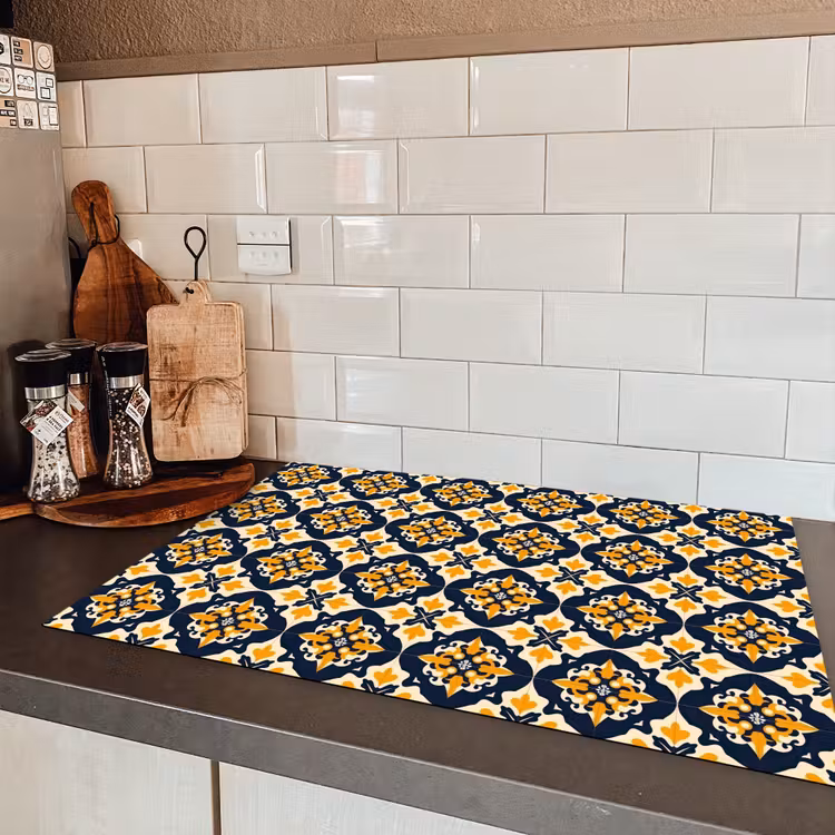 Patroon - Siertegel - Kleurrijk Inductie beschermer vinyl 3mm klein 276 -sfeer3