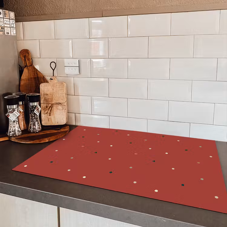 Patroon - Stippen - Rood Inductie beschermer vinyl 3mm klein 276 -sfeer3