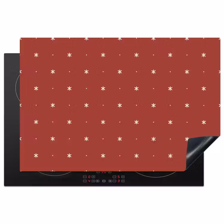 Patroon - Stippen - Sterren - Rood Inductie beschermer vinyl 3mm klein 276 -3d