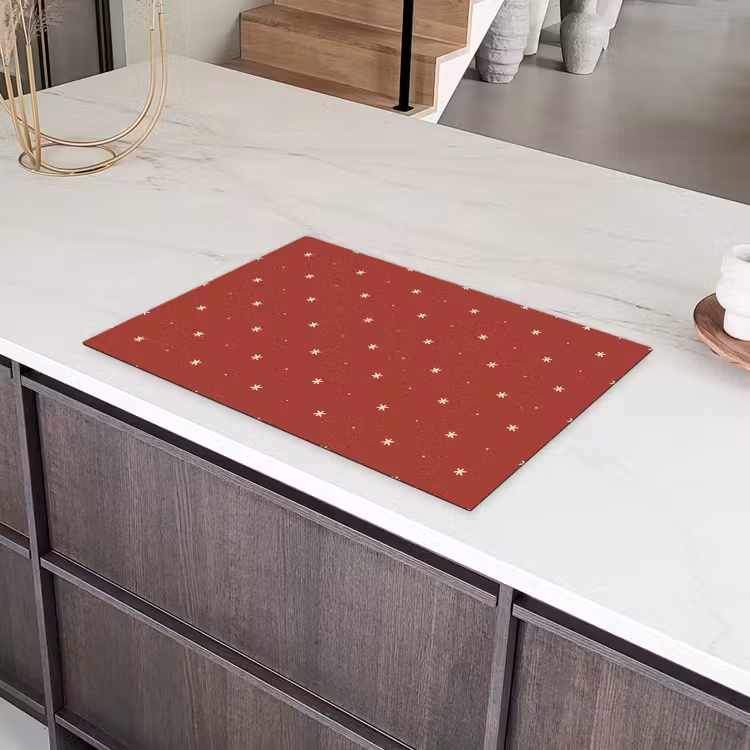 Patroon - Stippen - Sterren - Rood Inductie beschermer vinyl 3mm klein 276 -sfeer8