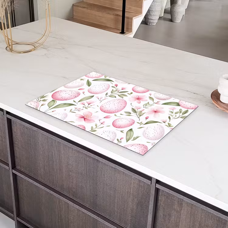 Patroon - Eieren - Roze - Pasen Inductie beschermer vinyl 3mm klein -sfeer8