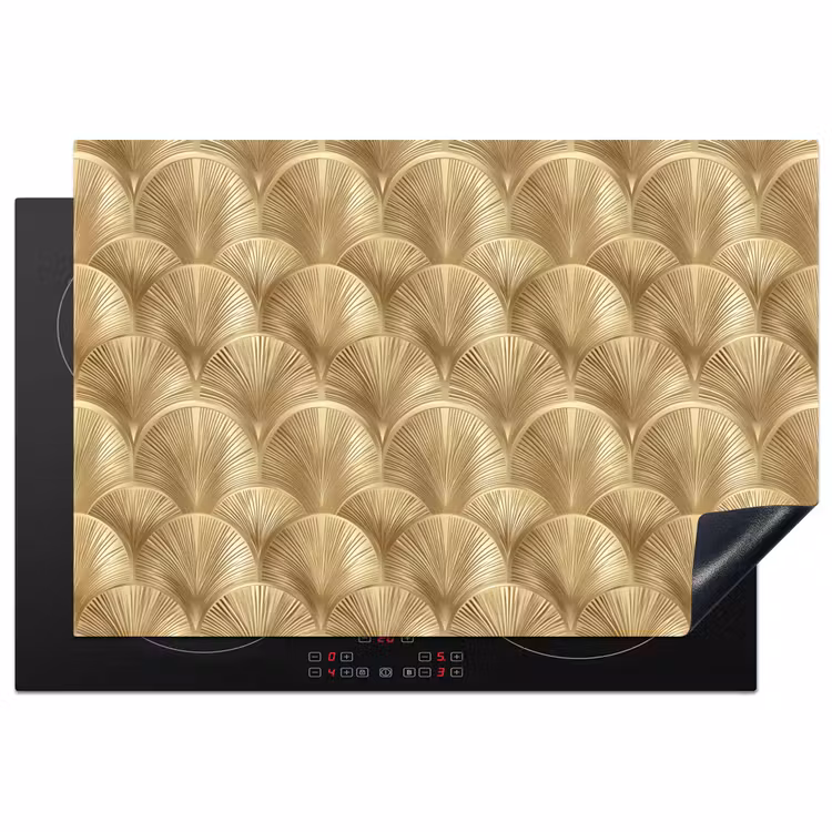 Patroon - Waaier - Goud Inductie beschermer vinyl 3mm klein 276 -3d