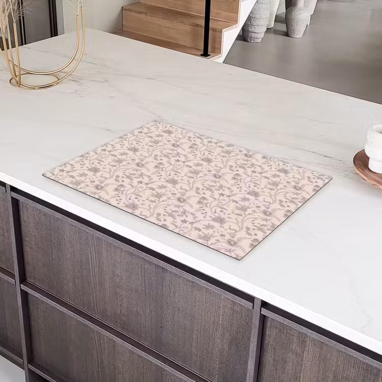 Patroon - Bloemen - Paars Inductie beschermer vinyl 3mm klein 276 -sfeer8