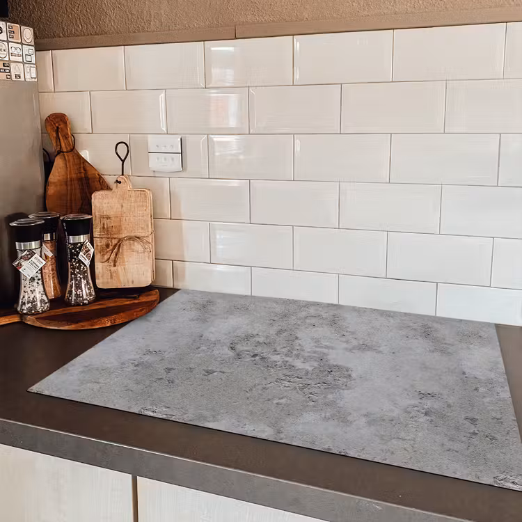 Patroon - Grijs - Oud - Beton Inductie beschermer vinyl 3mm klein 276 -sfeer3
