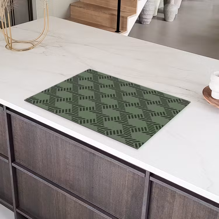 Patroon - Groen - Geometrisch Inductie beschermer vinyl 3mm klein 276 -sfeer8