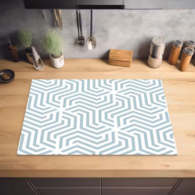 Patroon - Lijn - Design - Groen Inductie beschermer vinyl 3mm klein 276 -sfeer5