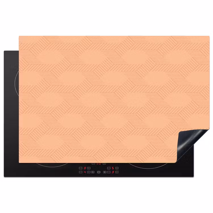 Patroon - Oranje - Lijnen Inductie beschermer vinyl 3mm klein 276 -3d