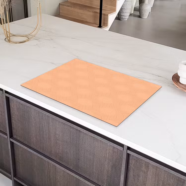 Patroon - Oranje - Lijnen Inductie beschermer vinyl 3mm klein 276 -sfeer8