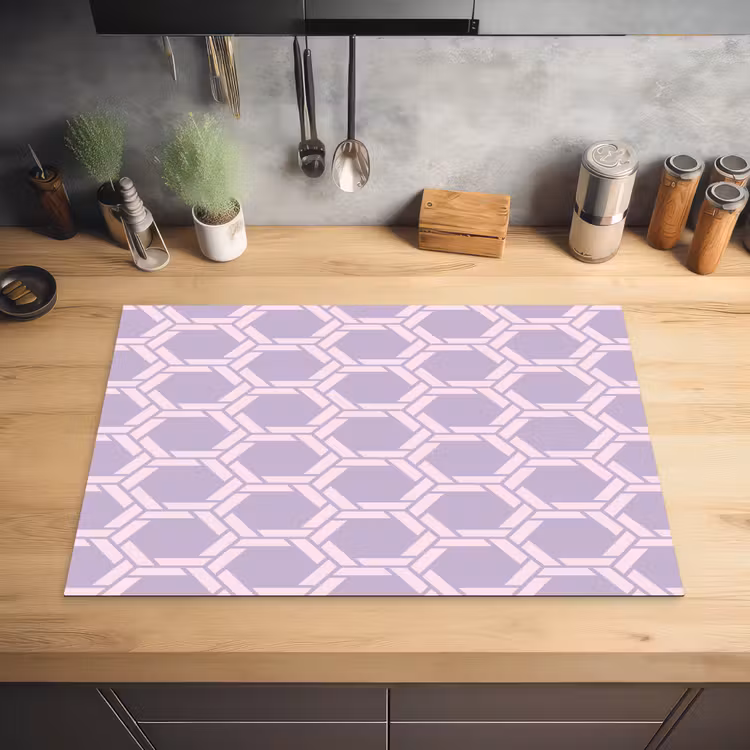 Patroon - Roze - Paars Inductie beschermer vinyl 3mm klein 276 -sfeer5