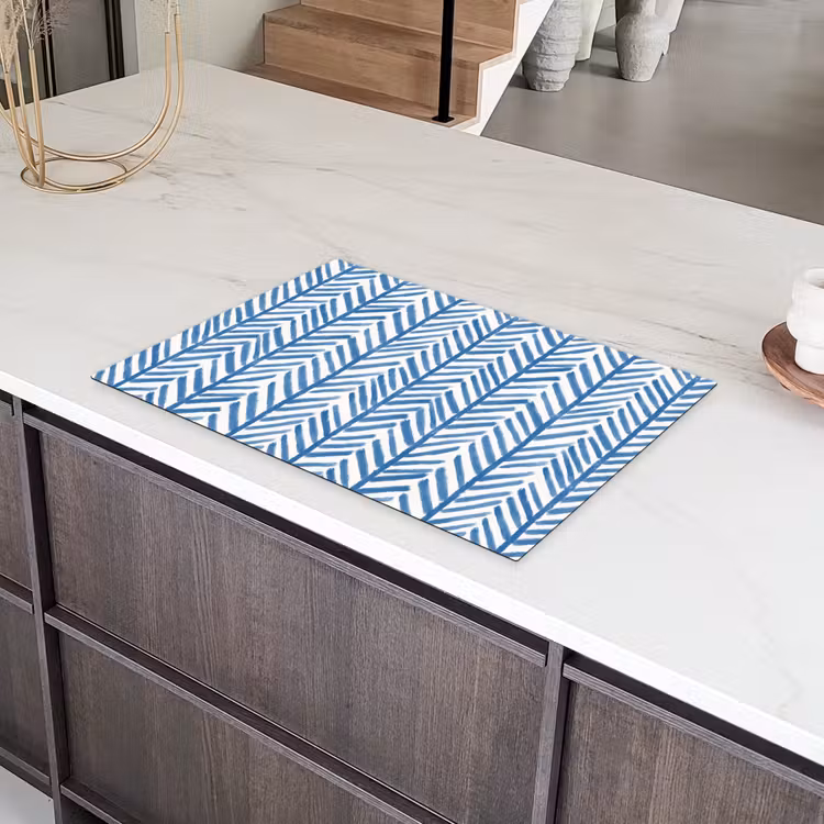 Patroon - Streep - Blauw Inductie beschermer vinyl 3mm klein 276 -sfeer8