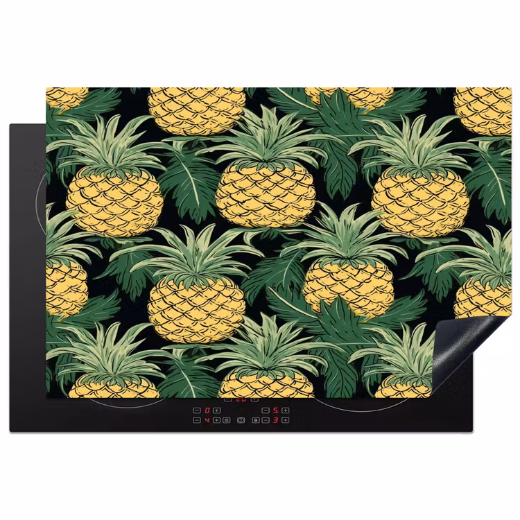 Patroon - Tropisch - Ananas - Illustratie Inductie beschermer vinyl 3mm klein 276 -3d