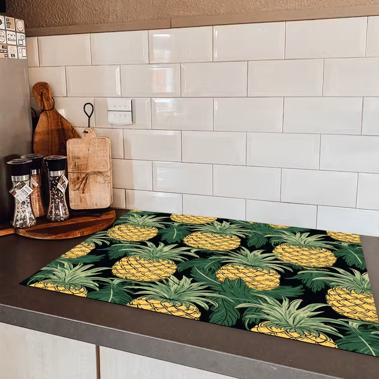 Patroon - Tropisch - Ananas - Illustratie Inductie beschermer vinyl 3mm klein 276 -sfeer3