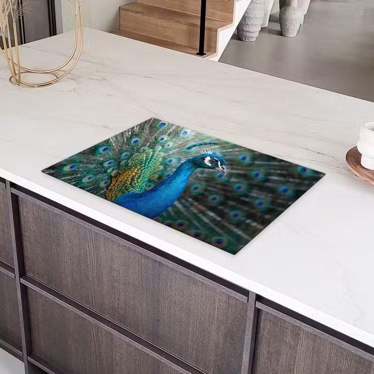 Pauw - Veren - Blauw Inductie beschermer vinyl 3mm klein -sfeer8