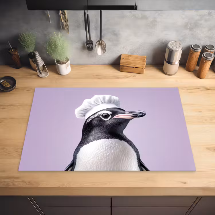 Pinguïn - Koksmuts - Lief - Paars Inductie beschermer vinyl 3mm klein -sfeer5