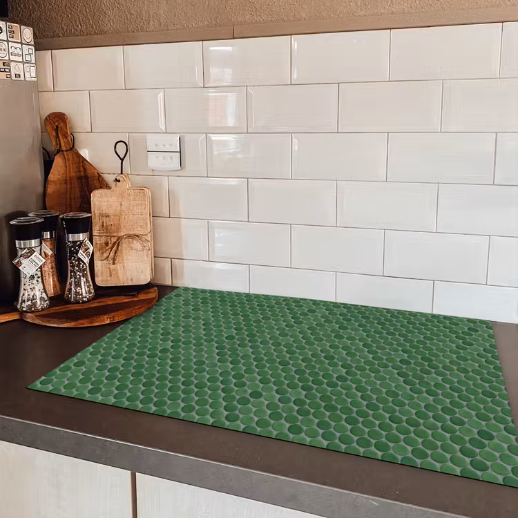 Penny - Mozaïek - Bosgroen - Green Inductie beschermer vinyl 3mm klein 276 -sfeer3