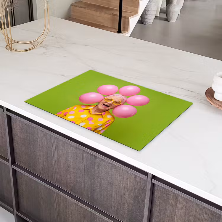 Mens - Ballonnen - Feest - Kleurrijk - Roze Inductie beschermer vinyl 3mm klein -sfeer8