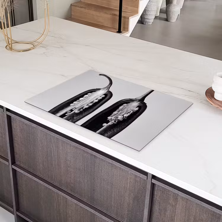 Pepers - Zwart - Wit - Zaadlijsten Inductie beschermer vinyl 3mm klein -sfeer8