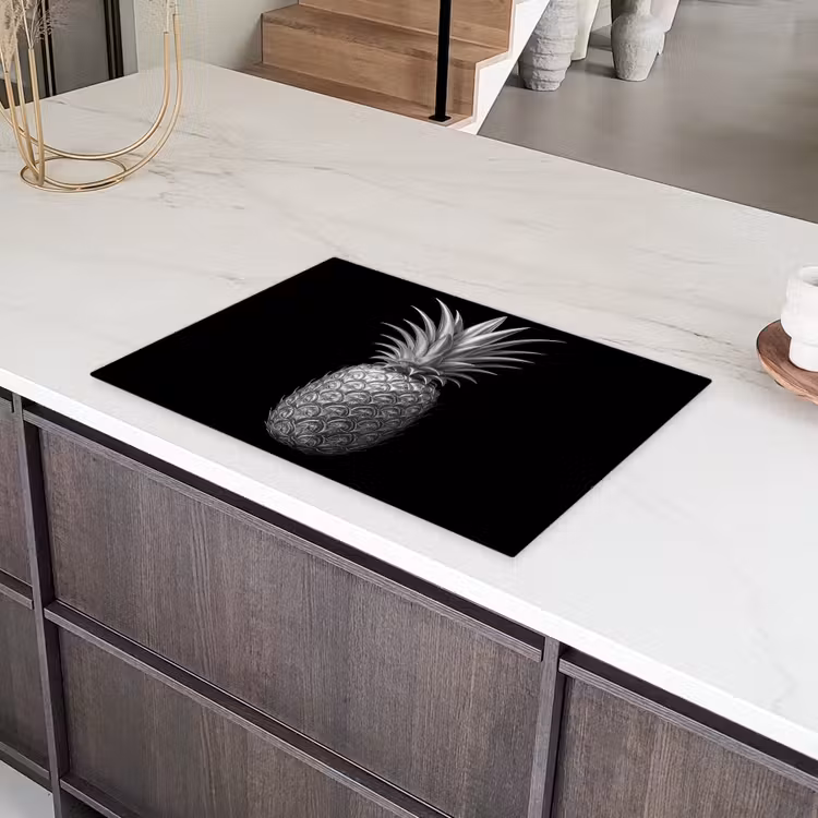 Ananas - Gedetailleerd - Bladeren Inductie beschermer vinyl 3mm klein -sfeer8
