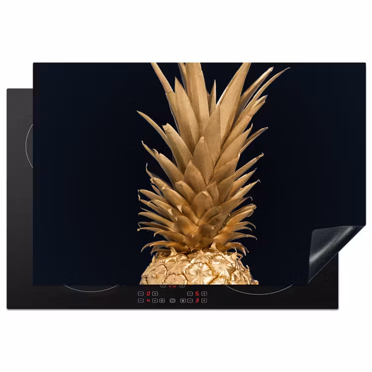 Ananas - Goud - Verf - Zwart - Fruit - Luxe Inductie beschermer vinyl 3mm klein -3d