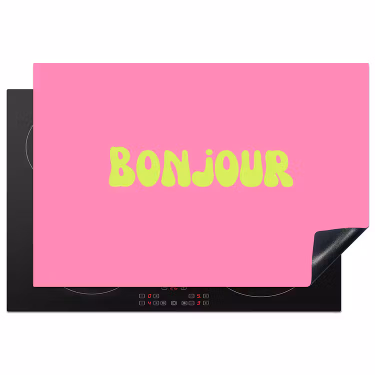 Roze - Groene bonjour - Organisch Inductie beschermer vinyl 3mm klein -3d