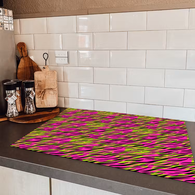 Roze - Groen - Neon - Dieren Inductie beschermer vinyl 3mm klein 276 -sfeer3