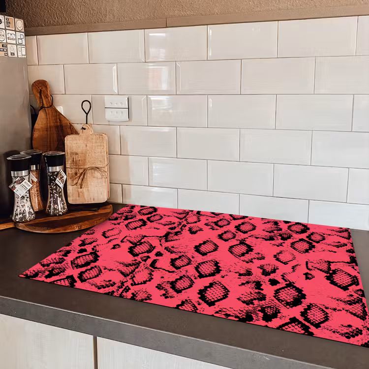 Roze - Slang - Motief Inductie beschermer vinyl 3mm klein 276 -sfeer3
