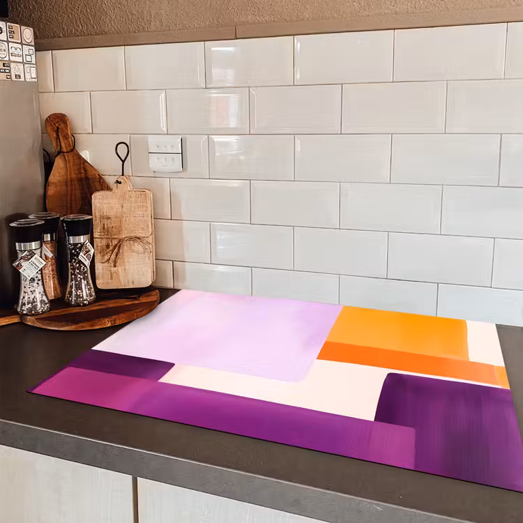 Vlakken - Abstract - Rechthoekig - Oranje Inductie beschermer vinyl 3mm klein -sfeer3