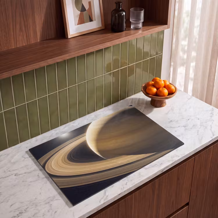 Induction Hob Cover - Planet - Rings - Space - Planeet - Ringen - Ruimte Inductie beschermer vinyl 3mm klein