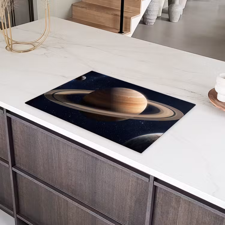 Planeten - Saturnus - Ruimte Inductie beschermer vinyl 3mm klein -sfeer8