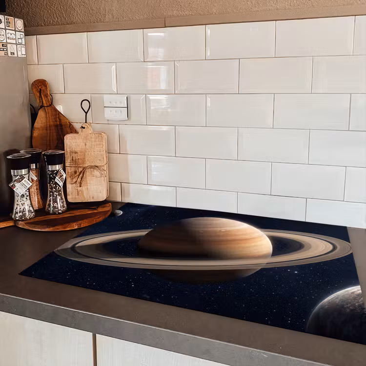 Planeten - Saturnus - Ruimte Inductie beschermer vinyl 3mm klein -sfeer3