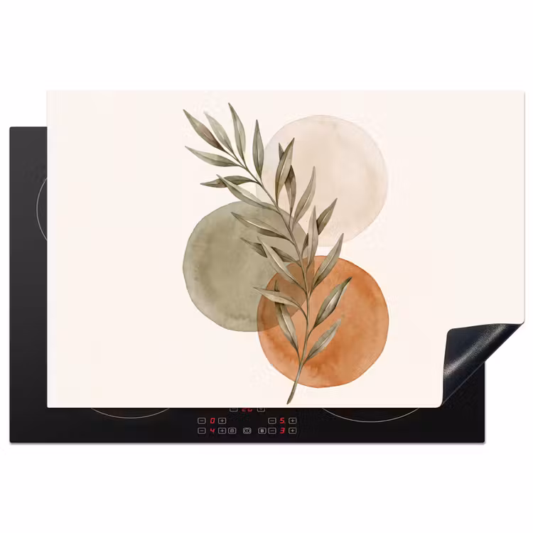 Induction Hob Cover - Plant - Circles - Abstract - Plant - Cirkels - Abstract Inductie beschermer vinyl 3mm klein