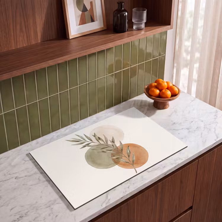 Induction Hob Cover - Plant - Circles - Abstract - Plant - Cirkels - Abstract Inductie beschermer vinyl 3mm klein