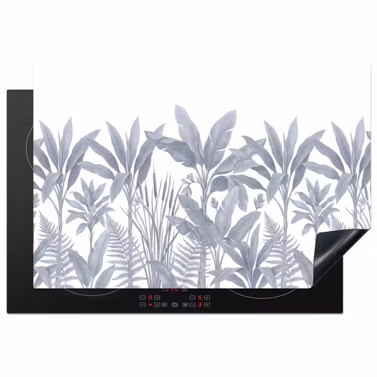 Planten - Bladeren - Natuur - Grijs Inductie beschermer vinyl 3mm klein -3d
