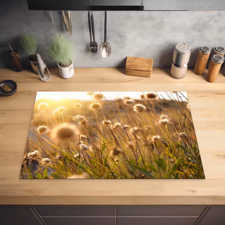 Planten - Natuur - Bloemen - Zon - Horizon Inductie beschermer vinyl 3mm klein -sfeer5