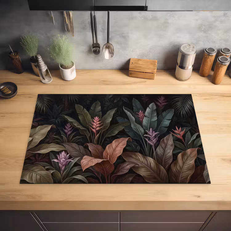 Planten - Tropisch - Jungle - Donker - Natuur Inductie beschermer vinyl 3mm klein -sfeer5