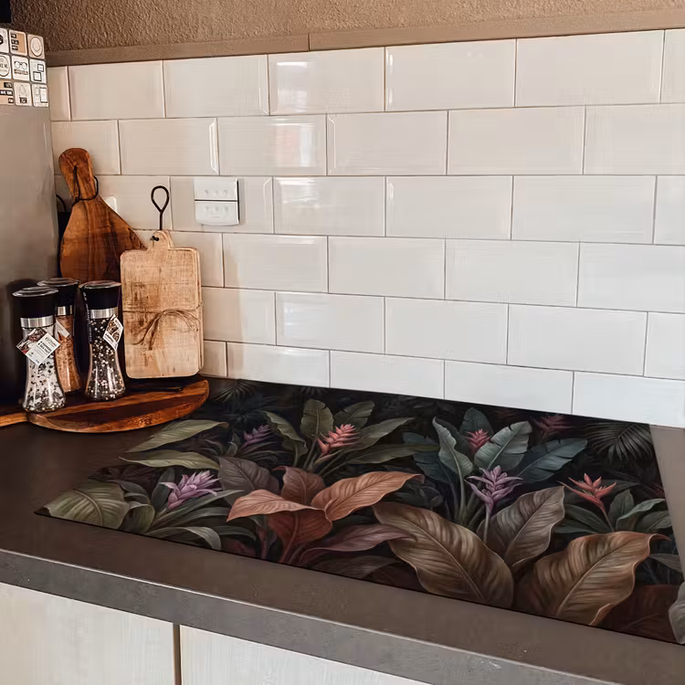 Planten - Tropisch - Jungle - Donker - Natuur Inductie beschermer vinyl 3mm klein -sfeer3
