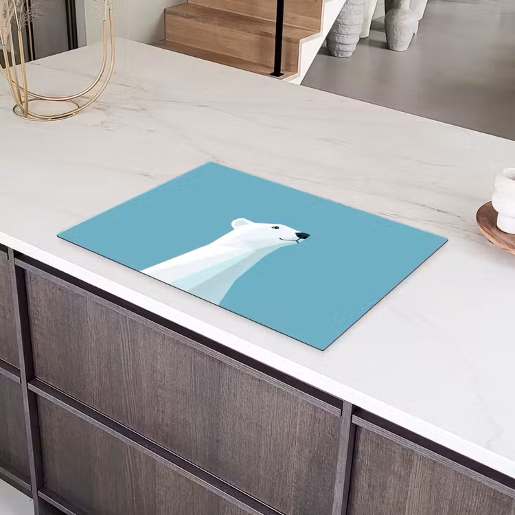 Ijsbeer - Lichtblauw - Minimalistisch Inductie beschermer vinyl 3mm klein -sfeer8