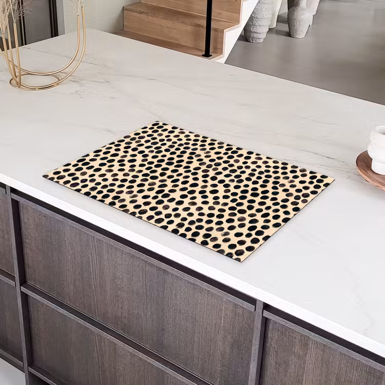 Stippen - Patroon - Zwart Inductie beschermer vinyl 3mm klein 276 -sfeer8