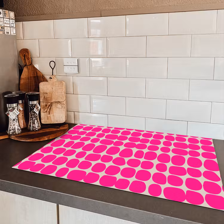 Stippen - Patroon - Roze Inductie beschermer vinyl 3mm klein 276 -sfeer3