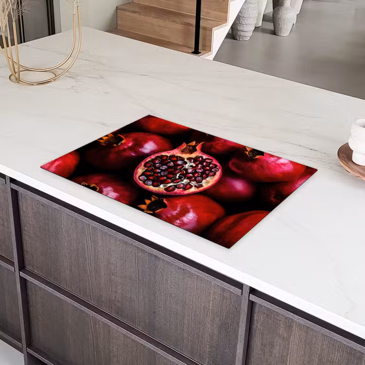 Granaatappel - Rood - Fruit Inductie beschermer vinyl 3mm klein -sfeer8