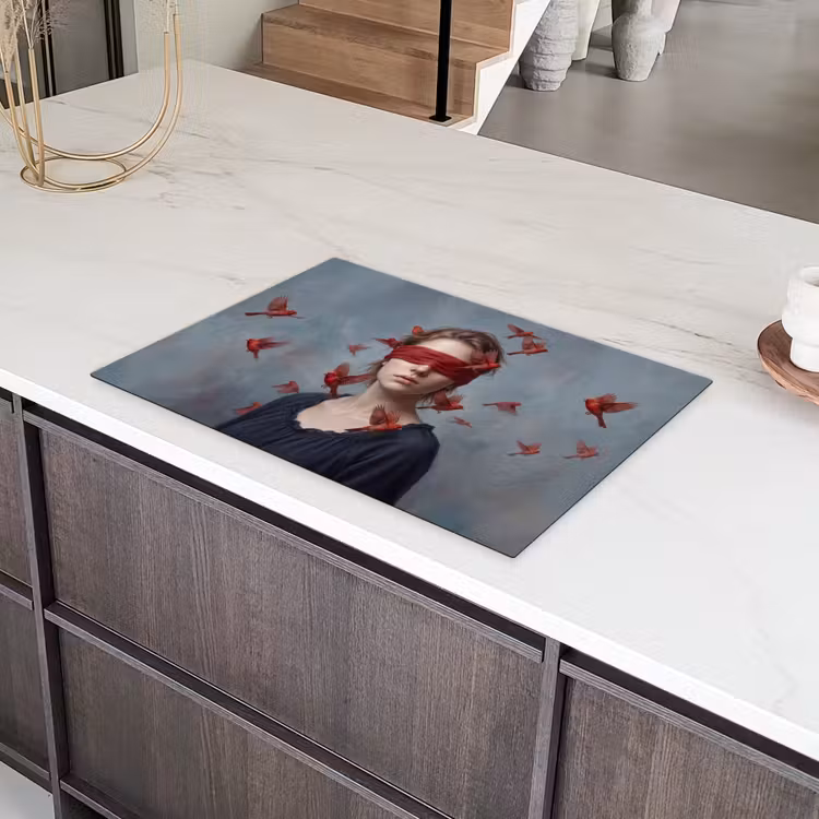 Portret - Krachtig - Rood Inductie beschermer vinyl 3mm klein -sfeer8